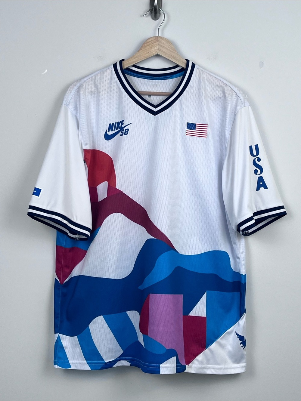 Nike SB x Parra USA Olympic Skate Jersey Mens L Tokyo 2020 CT6071-100 Skater